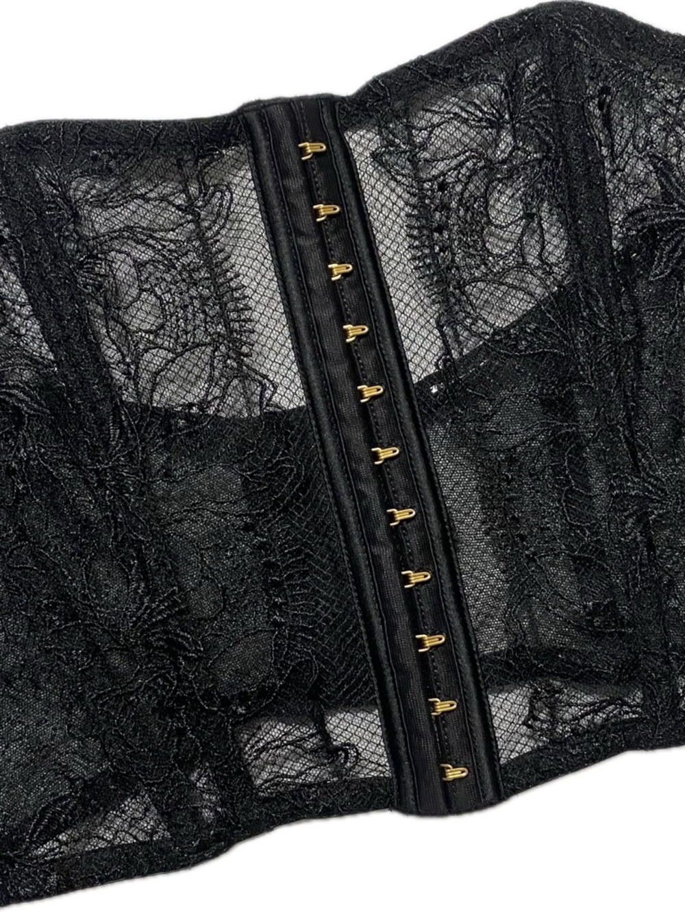 Black Lace Longline Bustier Corset Top